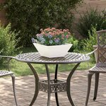 vidaXL Jardinières bowl   5 pièces blanches  35x35x15 cm en acier.