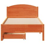 vidaXL Cadre de lit sans matelas cire marron 75x190 cm bois pin massif