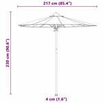 vidaXL Parasol de jardin Blanc crème 217 x 217 x 230 cm Bambou