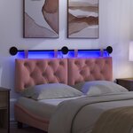 vidaXL Tête de lit suspendue Avec lumière LED Rose Velours