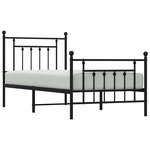 vidaXL Cadre de lit métal sans matelas avec pied de lit noir 90x200 cm