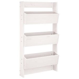 vidaXL Jardinière murale 3 niveaux 60x18 5x110 cm blanc pin massif