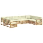 vidaXL Ensemble de canapés d'extérieur 9 pc Blanc et crème