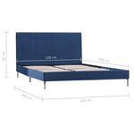 Vidaxl cadre de lit bleu tissu 120 x 200 cm