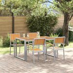 vidaXL Ensemble de salle à manger pour jardin 5 Pièces Gris et marron