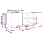 vidaXL Meuble à vinyles Chêne noir 121 x 38 x 48 cm Bois d'ingénierie