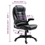 Chaise fauteuil siège de bureau informatique étude similicuir noir 02_0024044