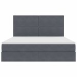 vidaXL Lit avec rangement et LED Gris foncé 180 x 200 cm Velours