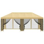 vidaXL Abri de jardin avec parois 6 x 3 m Crème Polyester et Acier