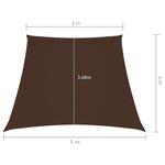 Vidaxl voile de parasol tissu oxford trapèze 3/5x4 m marron