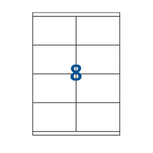 Lot de 100 Planches étiquettes autocollantes sur feuille A4 : 105 x 70 mm (8 étiquettes par feuille  spéciales bons de transport)