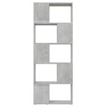 vidaXL Bibliothèque/Séparateur de pièce Gris béton 60x24x155 cm