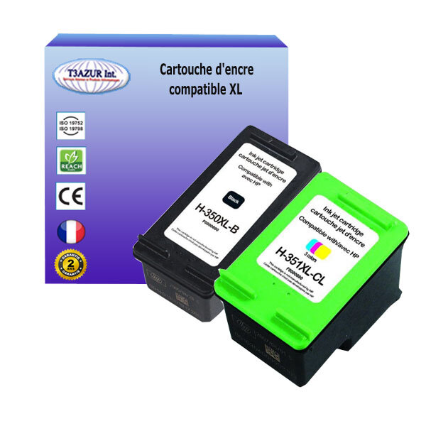 Lot de 2 Cartouches compatibles pour HP PhotoSmart D5363, D5368, 350XL + HP 351XL