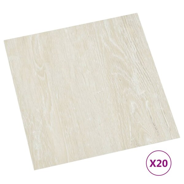 vidaXL Dalles de plancher autoadhésives 20 Pièces PVC 1 86 m² crème