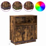 vidaXL Buffet avec LED Chêne fumé 71 x 34.5 x 75 cm Bois d'ingénierie