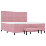 vidaXL Lit à ressorts avec matelas Rose 200 x 200 cm Velours