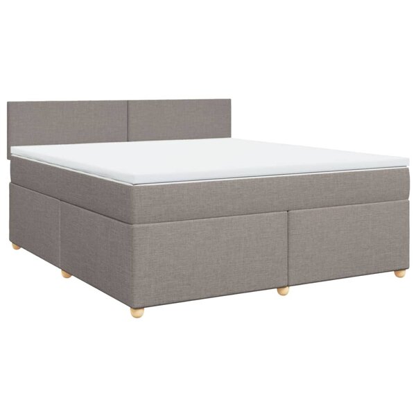 vidaXL Sommier à lattes de lit avec matelas Taupe 180x200 cm Tissu