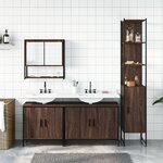 vidaXL Ensemble de meubles de salle de bain 4 Pièces Chêne marron