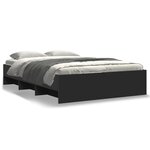 vidaXL Cadre de lit sans matelas noir 135x190 cm bois d'ingénierie