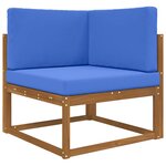 vidaXL Coussin de canapé d'extérieur 3 Pièces Bleu royal Polyester