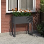 vidaXL Jardinière Gris 78x40x81 cm Bois massif de pin