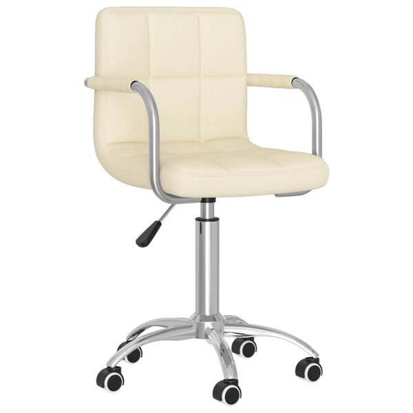 vidaXL Chaise pivotante de bureau Crème Tissu