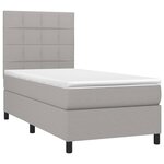 vidaXL Sommier à lattes de lit avec matelas Gris clair 80x200 cm Tissu
