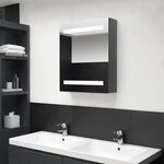 vidaXL Armoire de salle de bain à miroir LED Gris brillant 50x14x60 cm