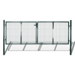 vidaXL Portail de clôture Acier 306x175 cm Vert