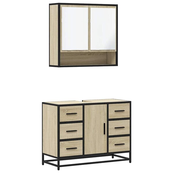 vidaXL Ensemble de meubles de salle de bain 2 Pièces chêne sonoma