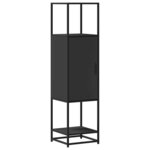 vidaXL Buffet haut noir 35 5x35x139 cm bois d'ingénierie et métal