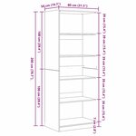 vidaXL Armoire en chêne noir 80 x 50 x 200 cm - Bois d'ingénierie
