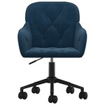 vidaXL Chaise pivotante de bureau Bleu Velours