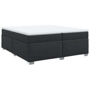 vidaXL Sommier à lattes de lit avec matelas Noir 200x200 cm Similicuir