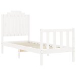vidaXL Cadre de lit avec tête de lit blanc petit simple bois massif