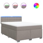 vidaXL Sommier à lattes de lit avec matelas Taupe 140x190 cm Tissu