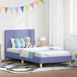 vidaXL Cadre de lit pour enfants avec tête de lit Bleu denim tissu