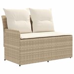 vidaXL Sofa de jardin avec accoudoirs et sofa d'angle 2 Pièce Rotin PE