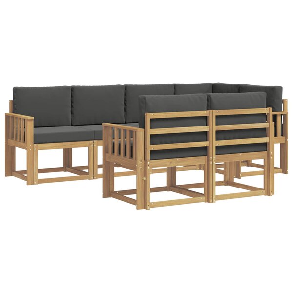 vidaXL Ensemble de canapés d'extérieur 7 Pièces Blanc et anthracite