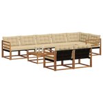 vidaXL Ensemble de canapés d'extérieur 9 Pièces Naturel et Beige