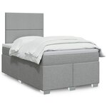 vidaXL Sommier à lattes de lit avec matelas Gris clair 120x200cm Tissu
