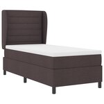 vidaXL Lit à ressorts avec matelas brun foncé 100x200 cm en tissu.