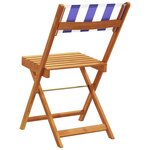 vidaXL Chaises de bistrot lot de 2 bleu/blanc bois acacia massif tissu