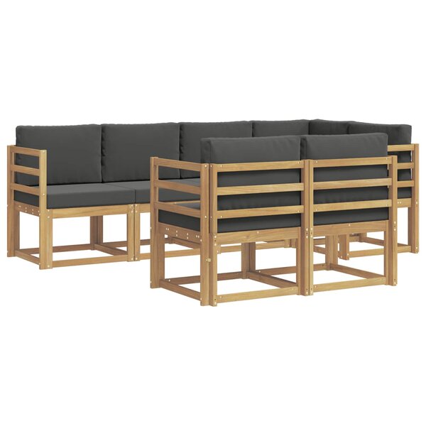 vidaXL Ensemble de canapés d'extérieur 7 Pièces Blanc et anthracite
