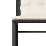 vidaXL Salon de jardin 4 Pièces avec coussins noir résine tressée