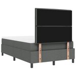 vidaXL Lit à Sommier à Ressorts avec Matelas Gris Foncé Petit Double Tissu