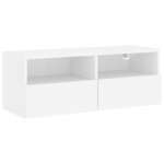 vidaXL Meuble TV mural blanc 80x30x30 cm bois d'ingénierie