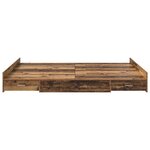 vidaXL Cadre de lit avec rangement Bois ancien 140 x 190 cm Melamine