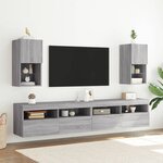 vidaXL Meuble TV avec lumières LED sonoma gris 30 5x30x60 cm
