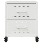 vidaXL Tables de chevet 2 Pièces blanc 36x39x43 5 cm acier